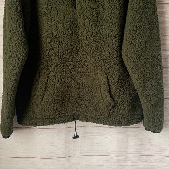 No Boundaries Juniors' Green Quarter Zip Sherpa Pullover Sweater XL (15-17) - Picture 5 of 10